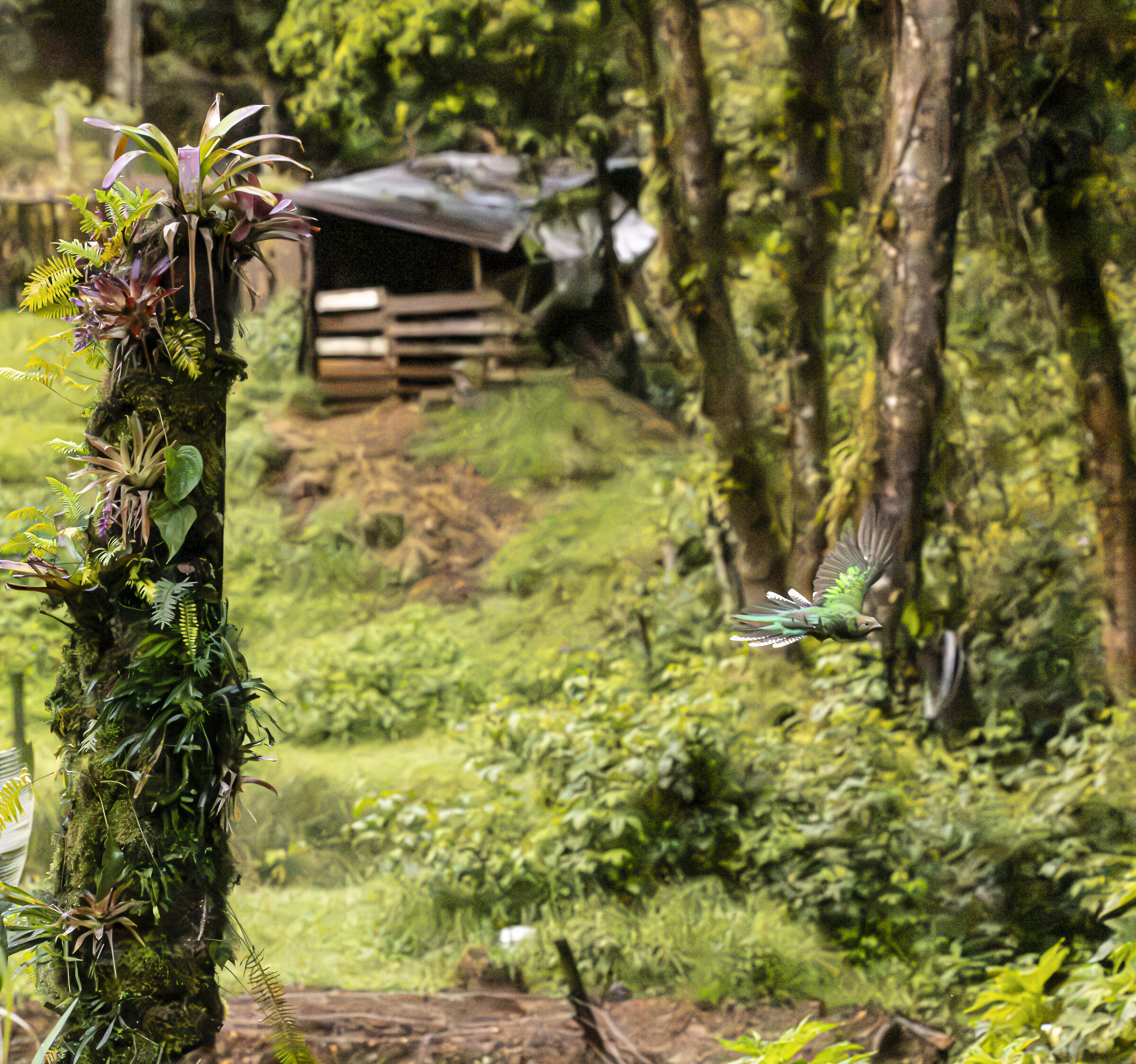 Aves en el bosque tropical